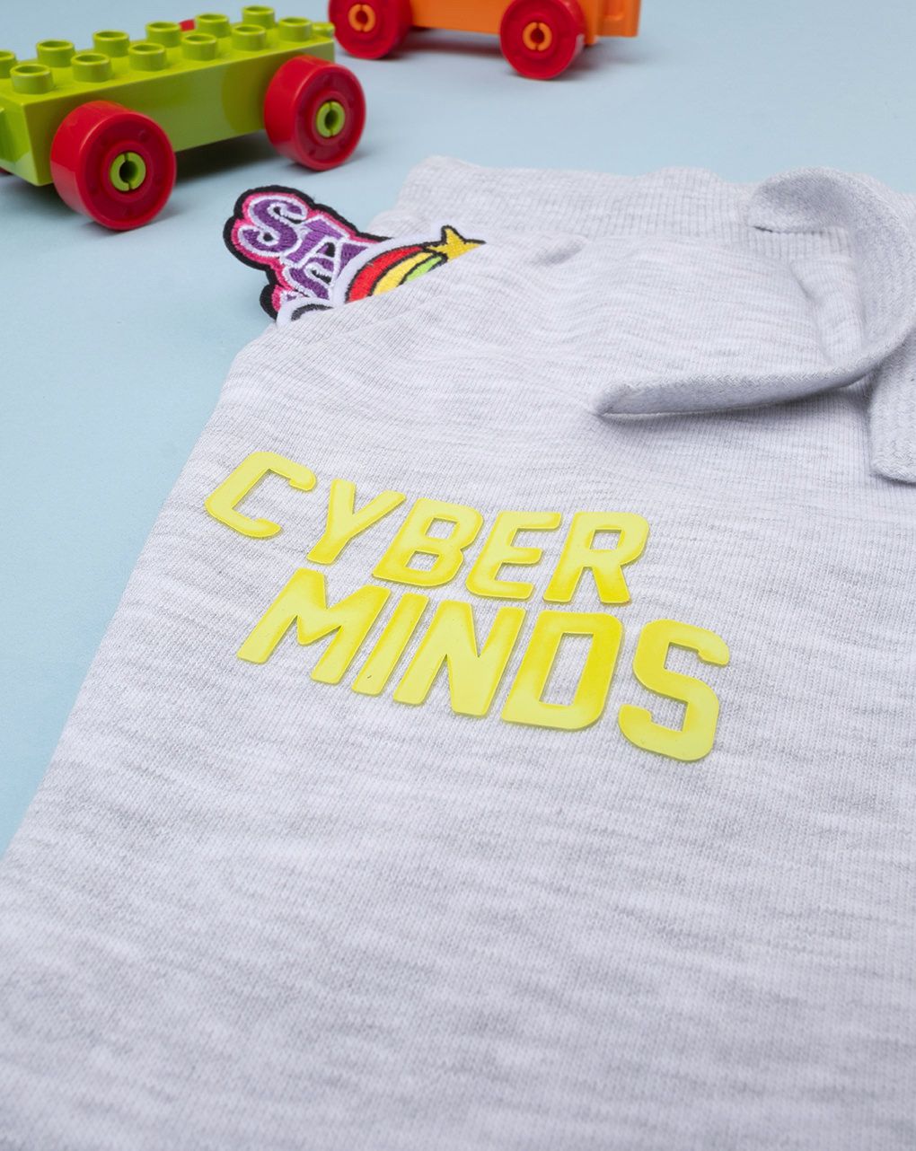 βρεφικό παντελόνι φόρμας γκρι με ρομποτάκια για αγόρι - Prénatal