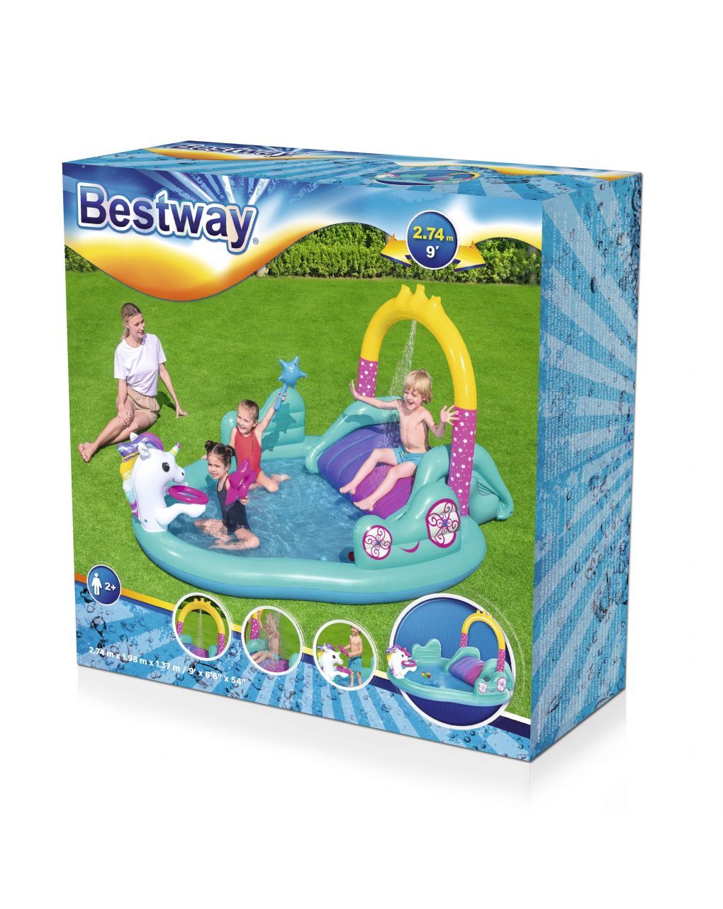 Bestway φουσκωτό playcenter μονόκερος 274x198cm - Bestway