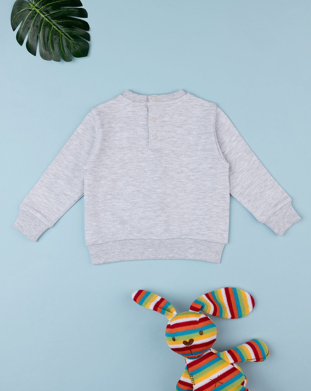 βρεφική μπλούζα φούτερ γκρι με ρομποτάκια για αγόρι - Prénatal