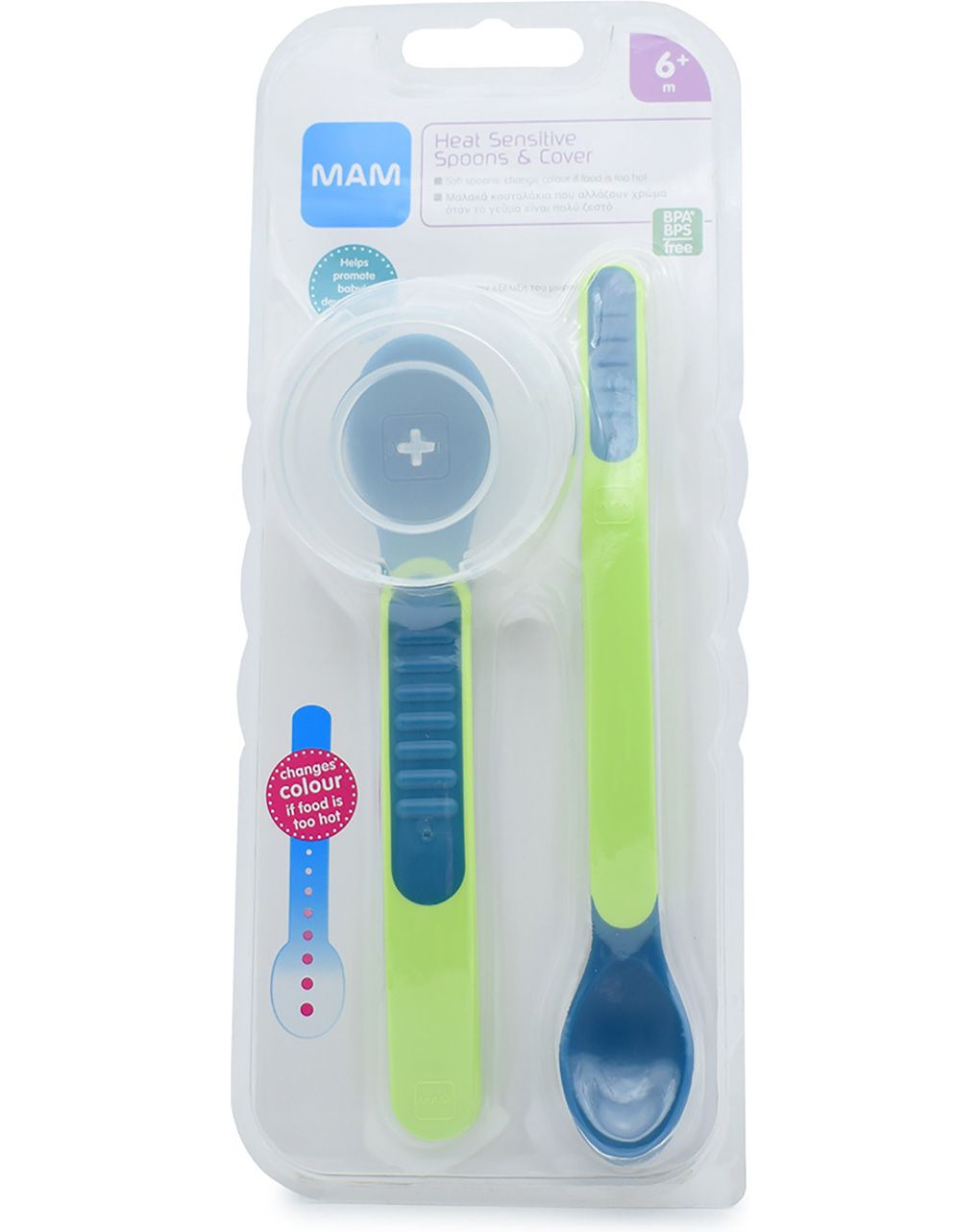 Mam θερμοευαίσθητα κουταλάκια με καπάκι - unisex 6+ μηνών - Mam