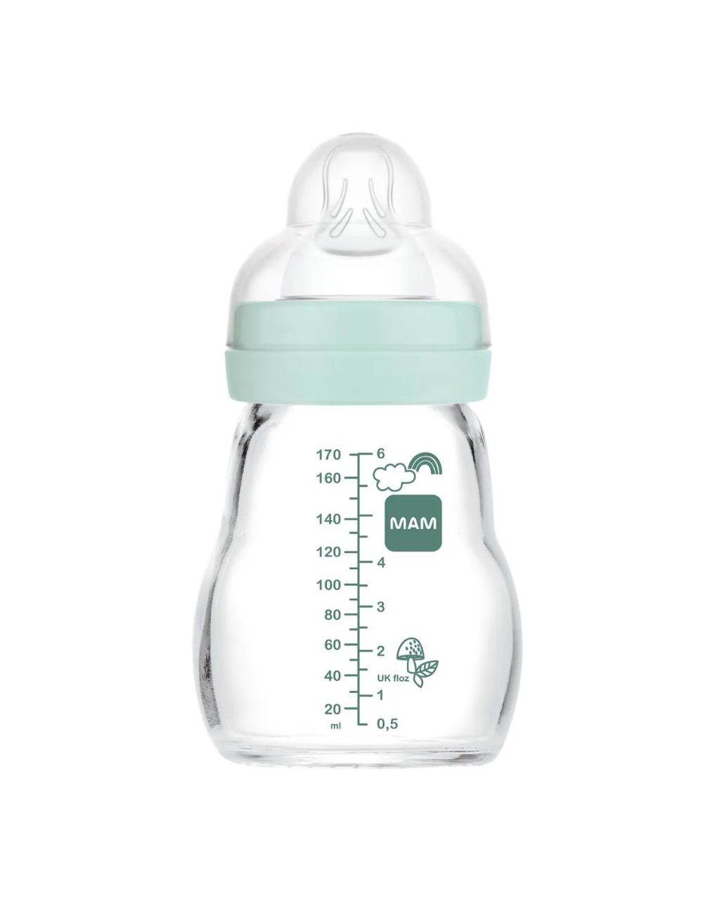 Mam γυάλινο μπιμπερό feel good 170ml boy 0m+ 370sb - Mam