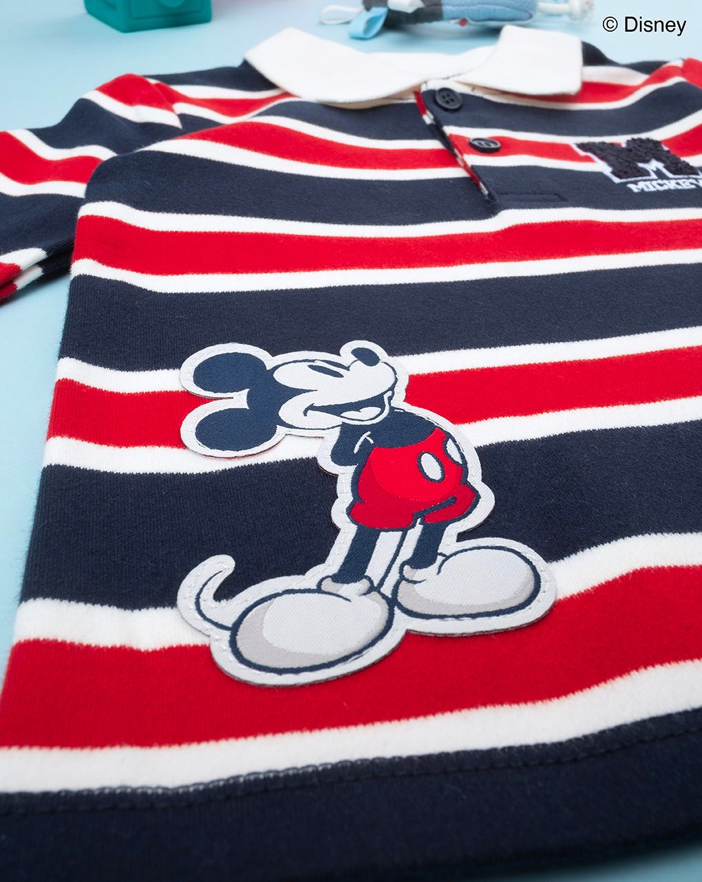 βρεφική μπλούζα πόλο ριγέ με το mickey για αγόρι - Prénatal