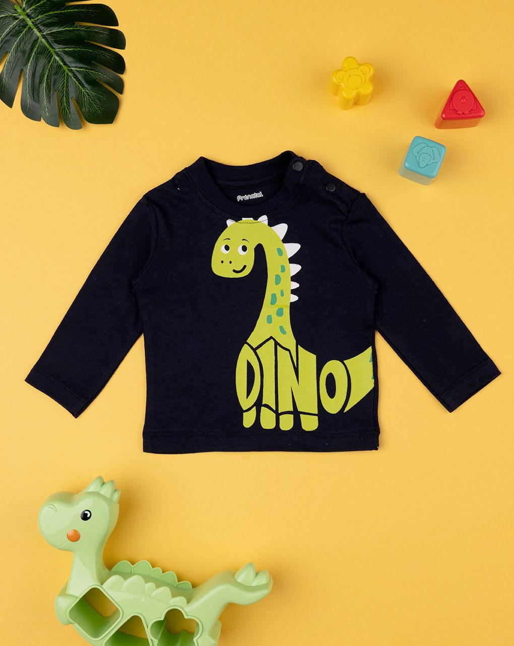βρεφική μπλούζα μπλε με δεινόσαυρο για αγόρι - Prénatal
