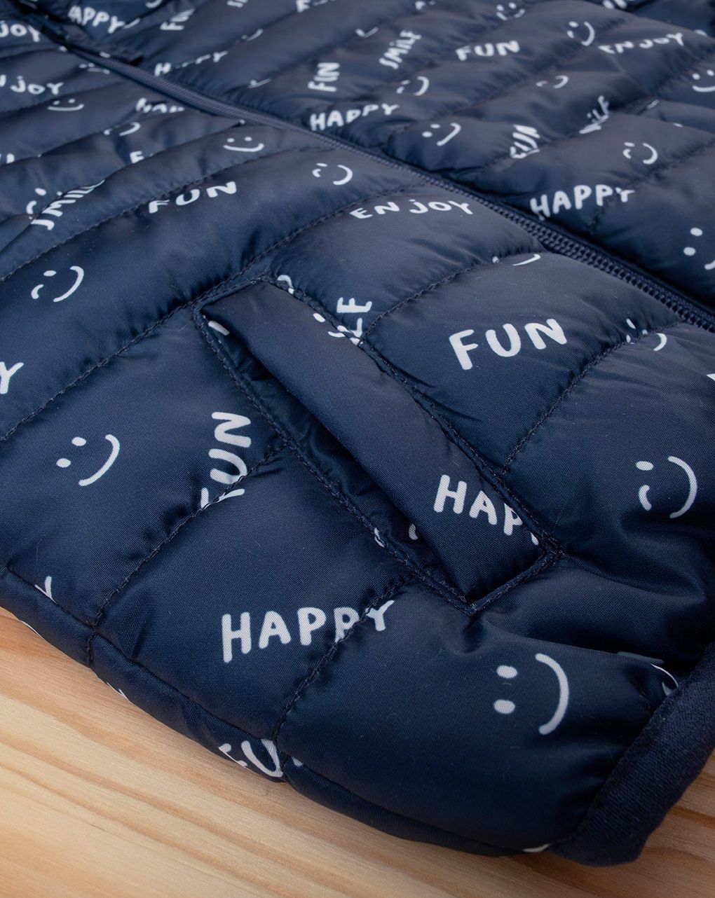 βρεφικό μπουφάν φουσκωτό μπλε happy fun για αγόρι - Prénatal