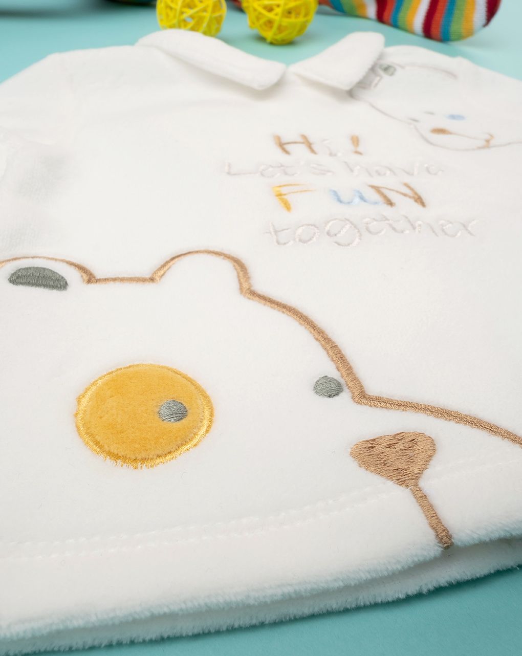 βρεφικό σετ σενίλ μπλούζα και γκέτα fun για αγόρι - Prénatal