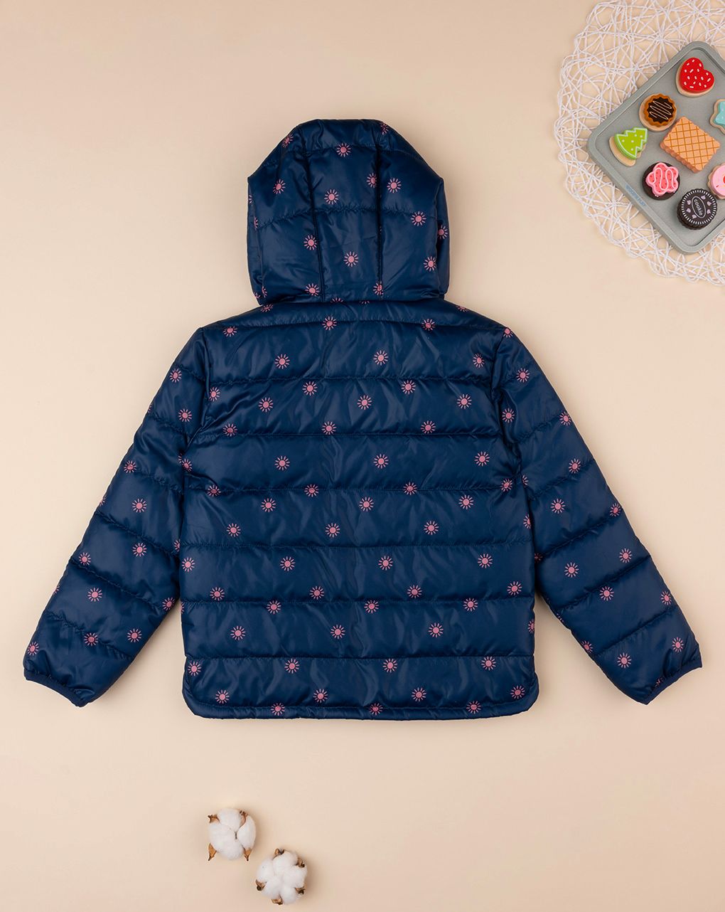 παιδικό μπουφάν φουσκωτό μπλε με ήλιους για κορίτσι - Prénatal