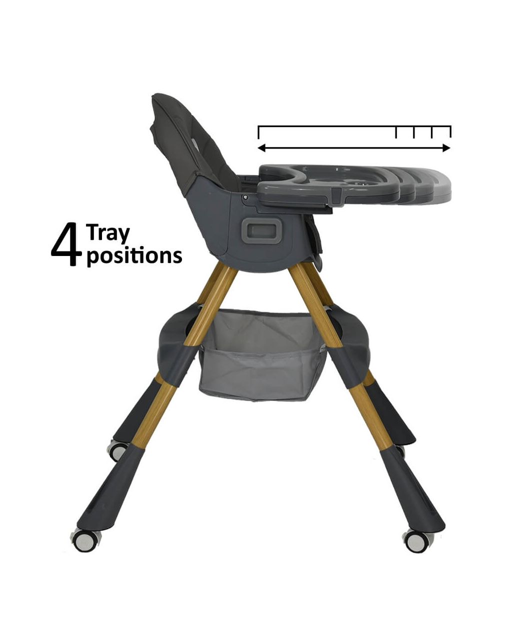 Bebe stars καρέκλα φαγητού meal 2 in 1 grey 899-186 - Bebe Stars