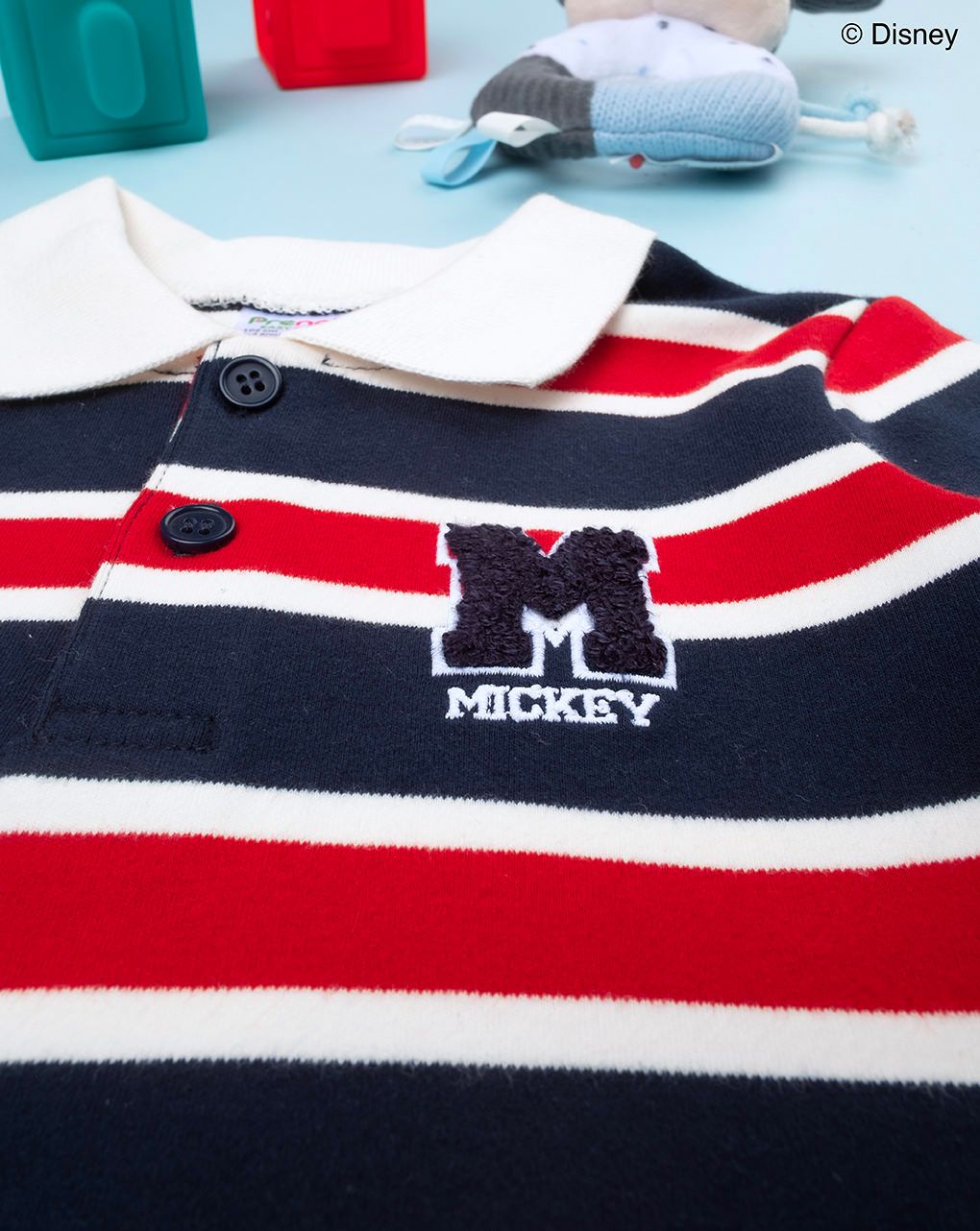 βρεφική μπλούζα πόλο ριγέ με το mickey για αγόρι - Prénatal