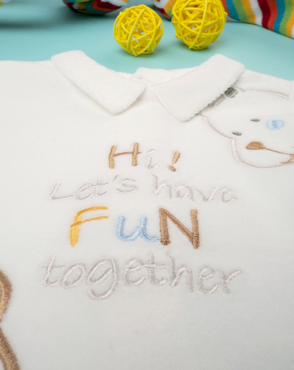 βρεφικό σετ σενίλ μπλούζα και γκέτα fun για αγόρι - Prénatal