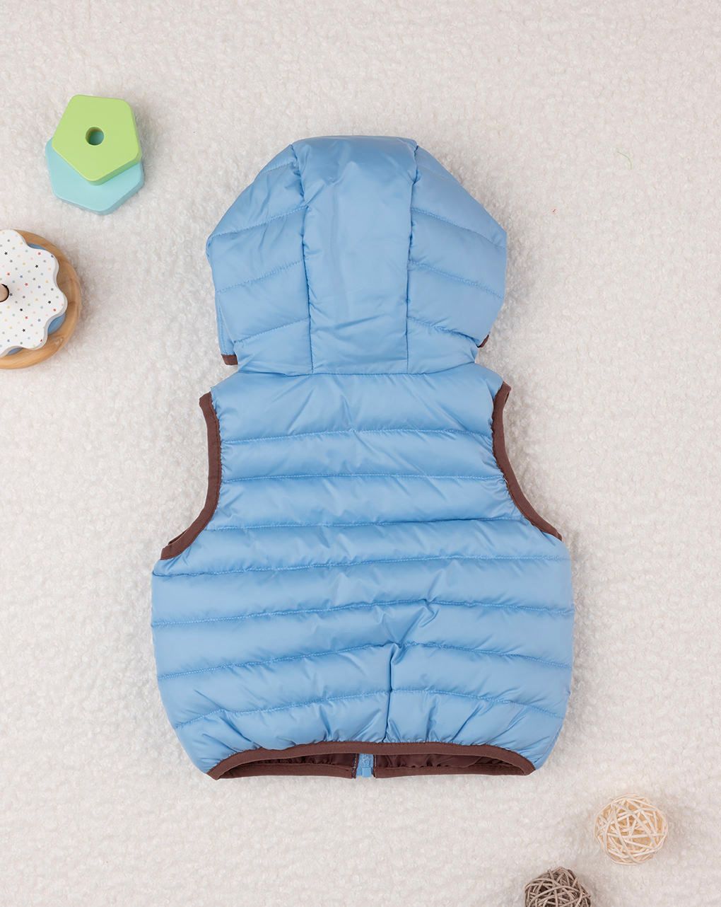 βρεφικό αμάνικο μπουφάν γαλάζιο για αγόρι - Prénatal