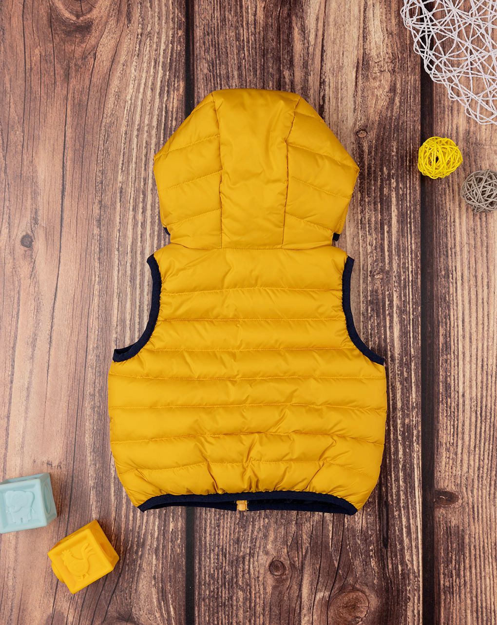 βρεφικό αμάνικο μπουφάν κίτρινο για αγόρι - Prénatal