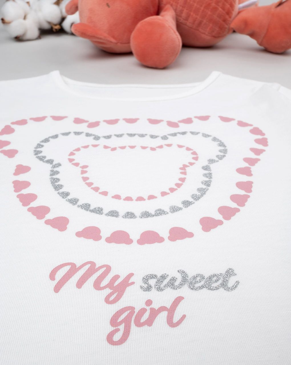 παιδική μπλούζα λευκή teddy για κορίτσι - Prénatal