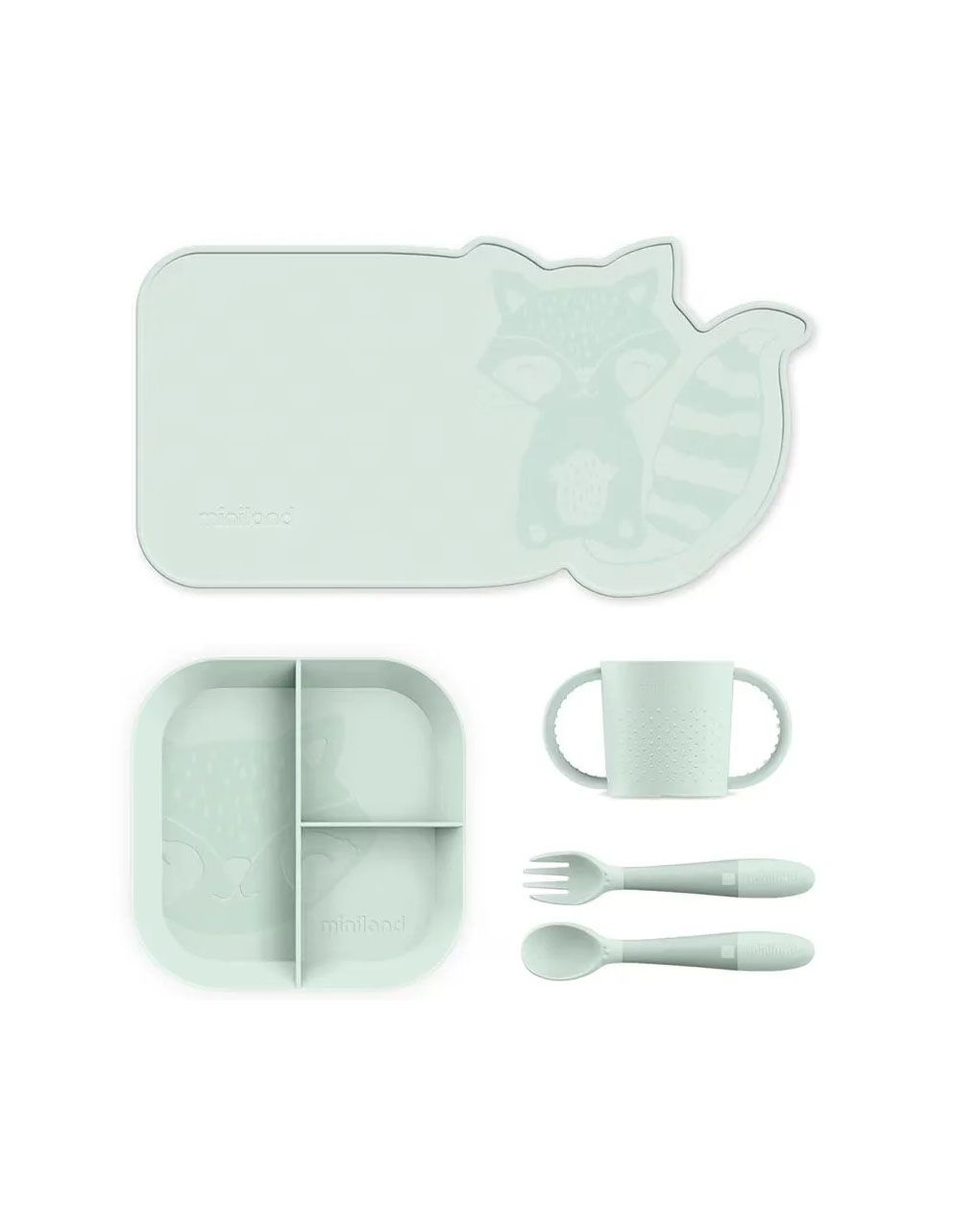 Miniland εκπαιδευτικό σετ φαγητού meal set blw mint ml89537 - Miniland