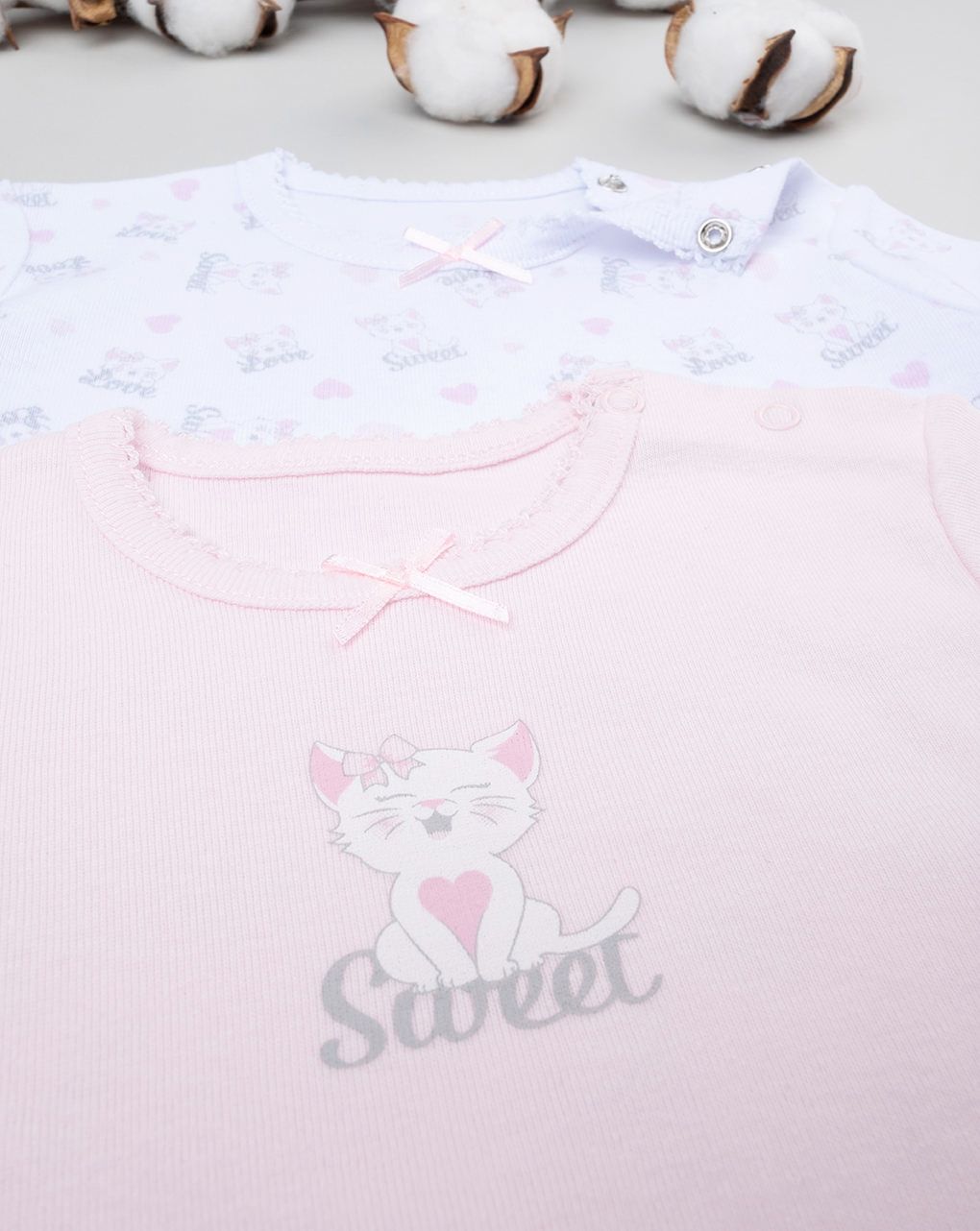 βρεφικά κορμάκια πακέτο x2 με γατάκια για κορίτσι - Prénatal
