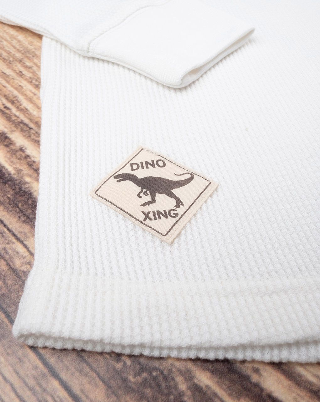 παιδική μπλούζα φούτερ γκοφρέ λευκή outdoor για αγόρι - Prénatal