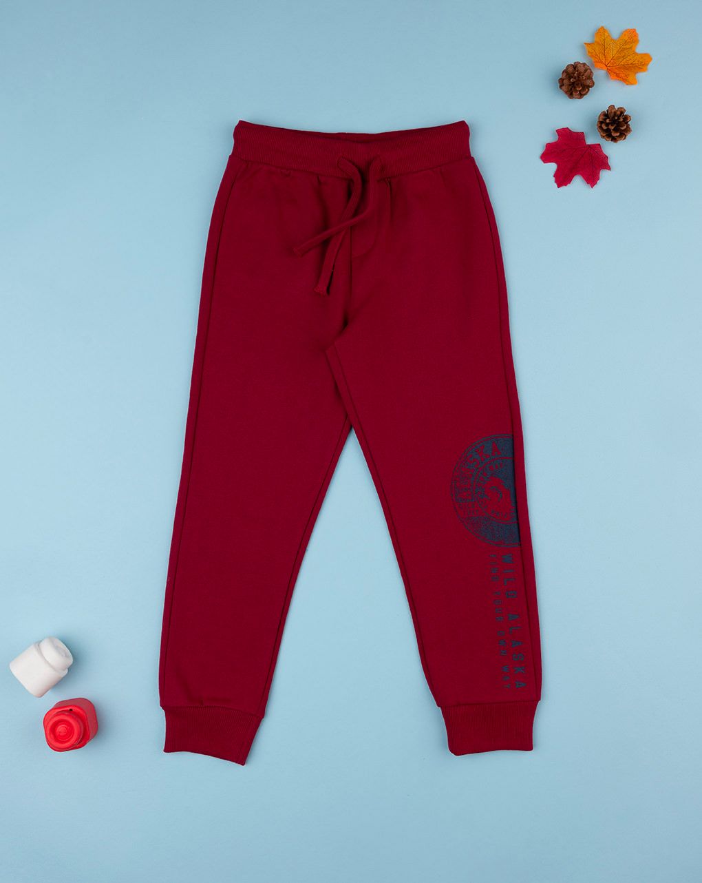 παιδικό παντελόνι φόρμας μπορντώ alaska για αγόρι - Prénatal