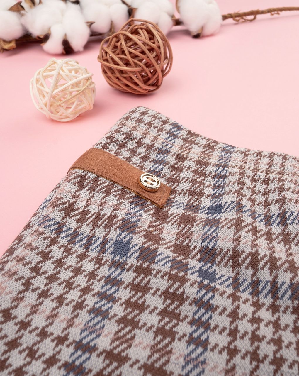 βρεφικό κολάν καρό καφέ για κορίτσι - Prénatal