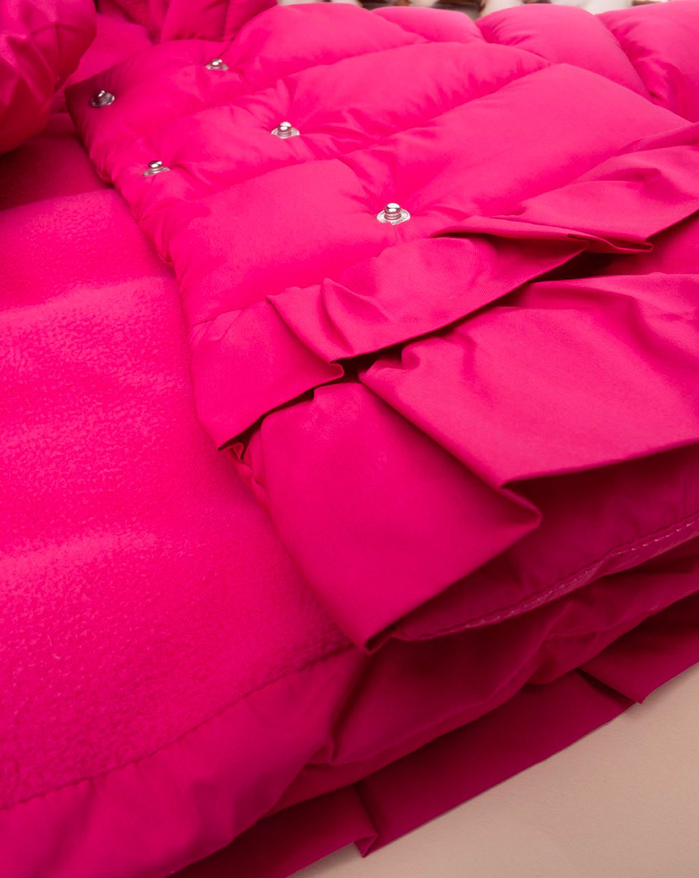 βρεφικό μπουφάν φουσκωτό φούξια με βολάν για κορίτσι - Prénatal