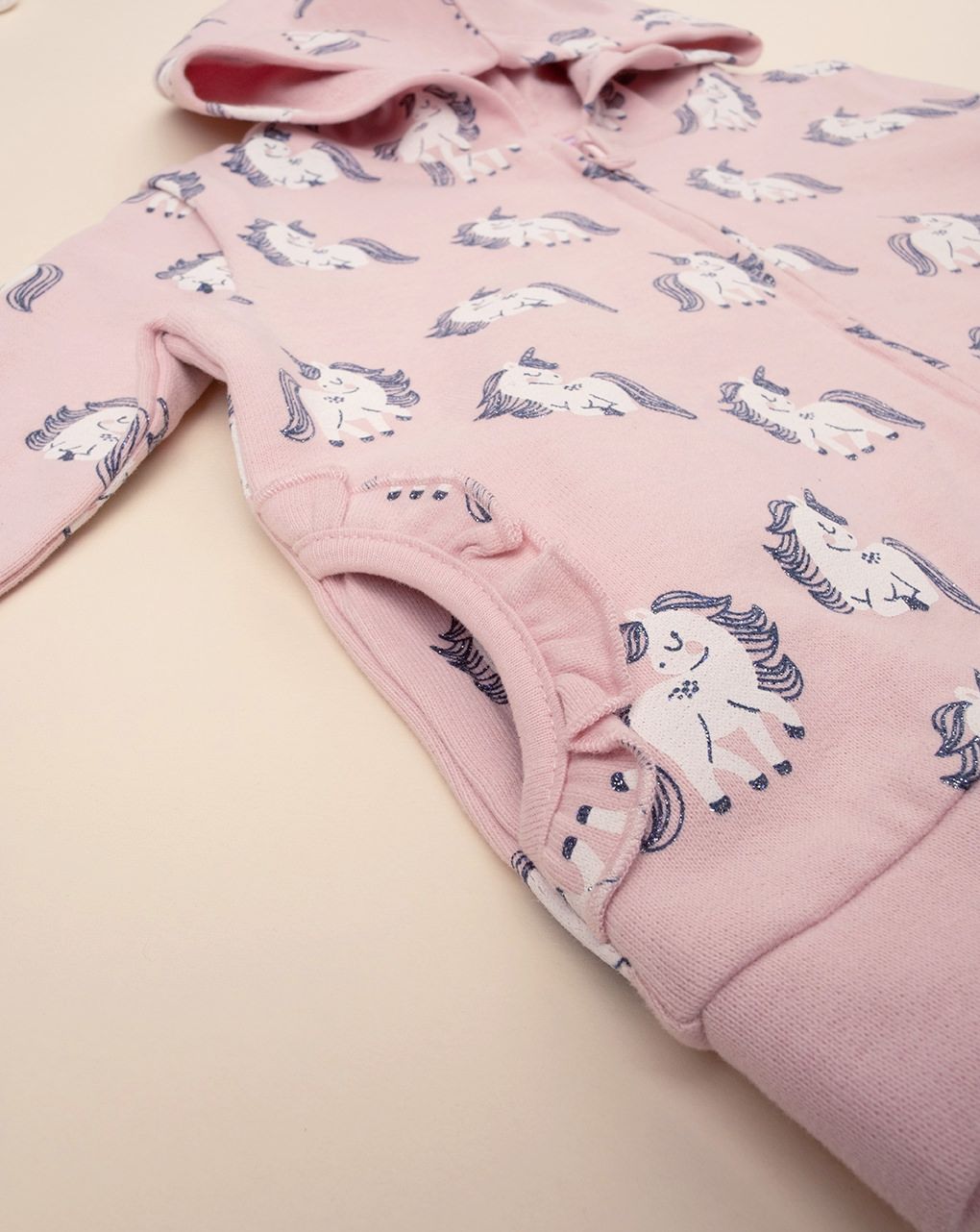 βρεφική ζακέτα φούτερ ροζ με μονόκερους για κορίτσι - Prénatal