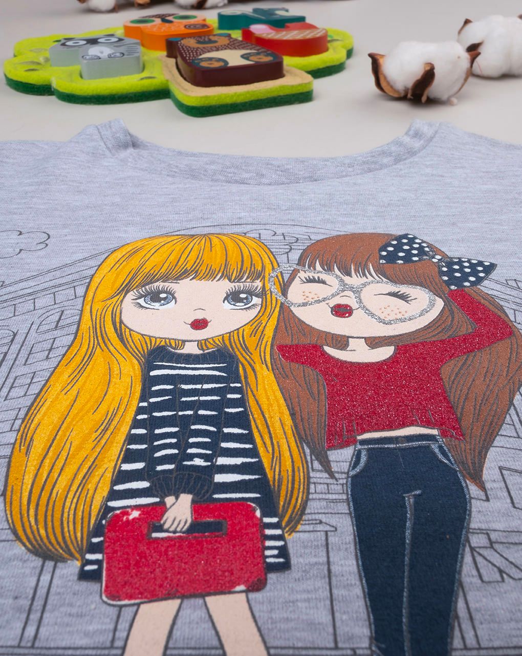 παιδικό σετ μπλούζα και κολάν φούτερ για κορίτσι - Prénatal