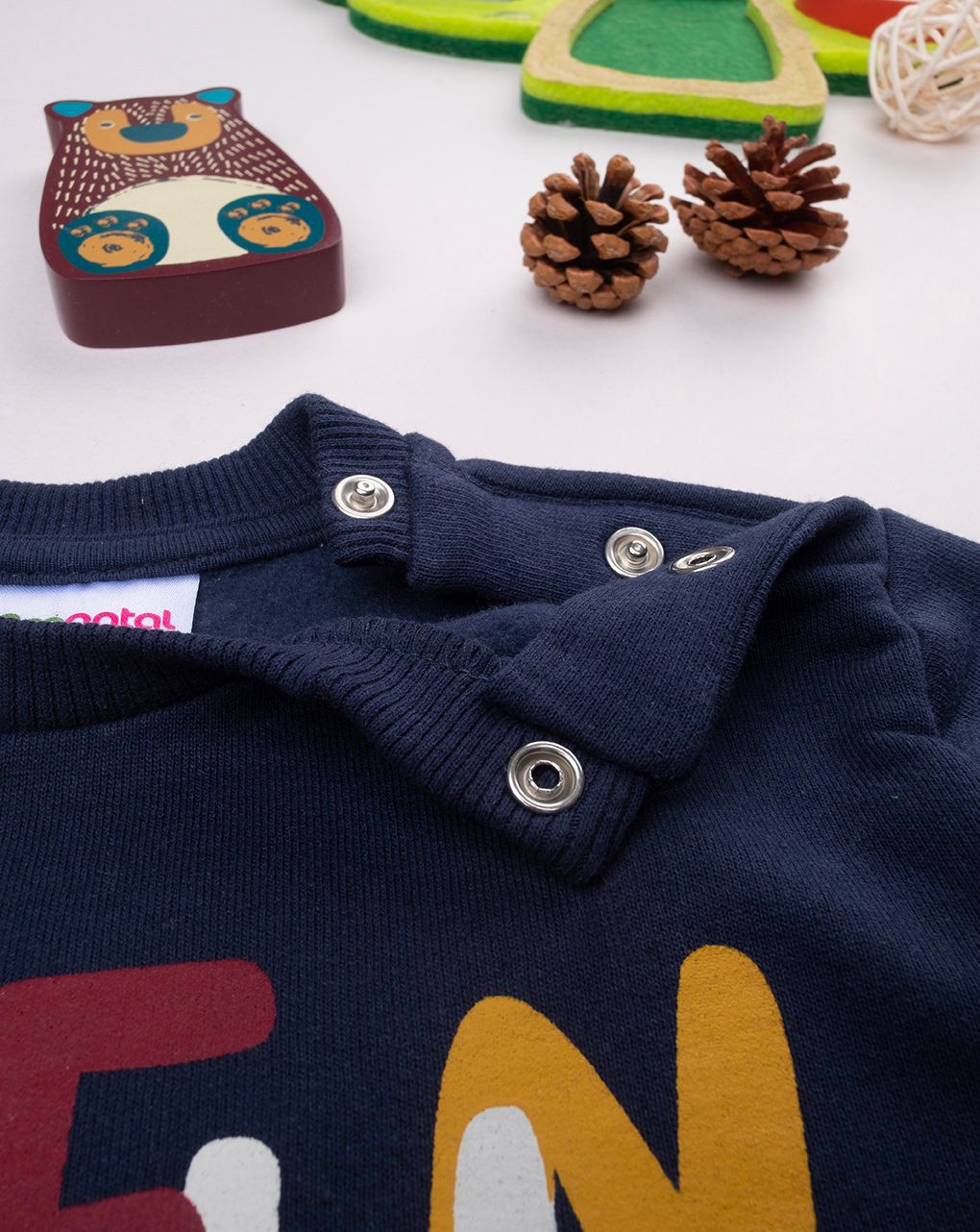 βρεφική μπλούζα φούτερ μπλε it's fun time για αγόρι - Prénatal