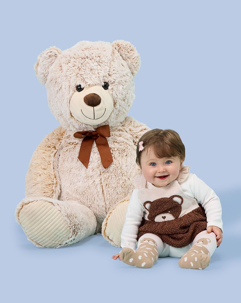 βρεφικό σετ μπλούζα και φόρεμα teddy για κορίτσι