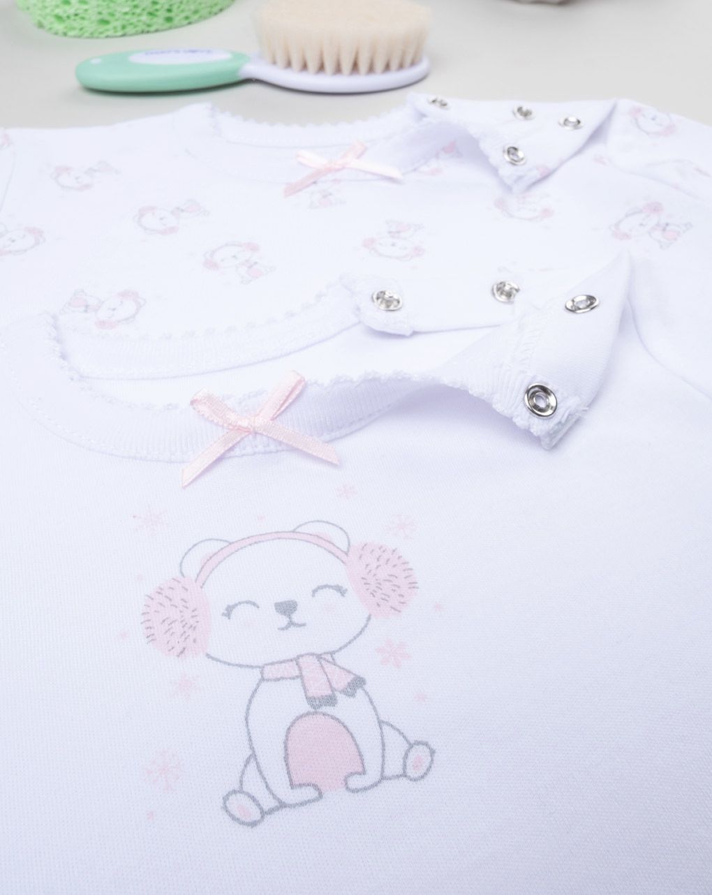 βρεφικά κορμάκια πακέτο x2 με αρκουδάκια για κορίτσι - Prénatal