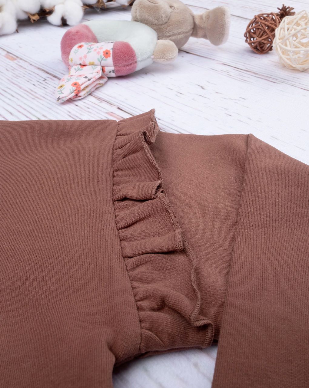 παιδική ζακέτα φούτερ καφέ cute για κορίτσι - Prénatal