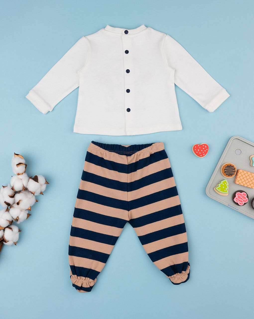 βρεφικό σετ μπλούζα και γκέτα panda friends για αγόρι - Prénatal