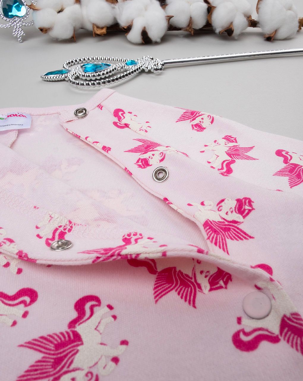 βρεφική ολόσωμη πιτζάμα ροζ με μονόκερους για κορίτσι - Prénatal