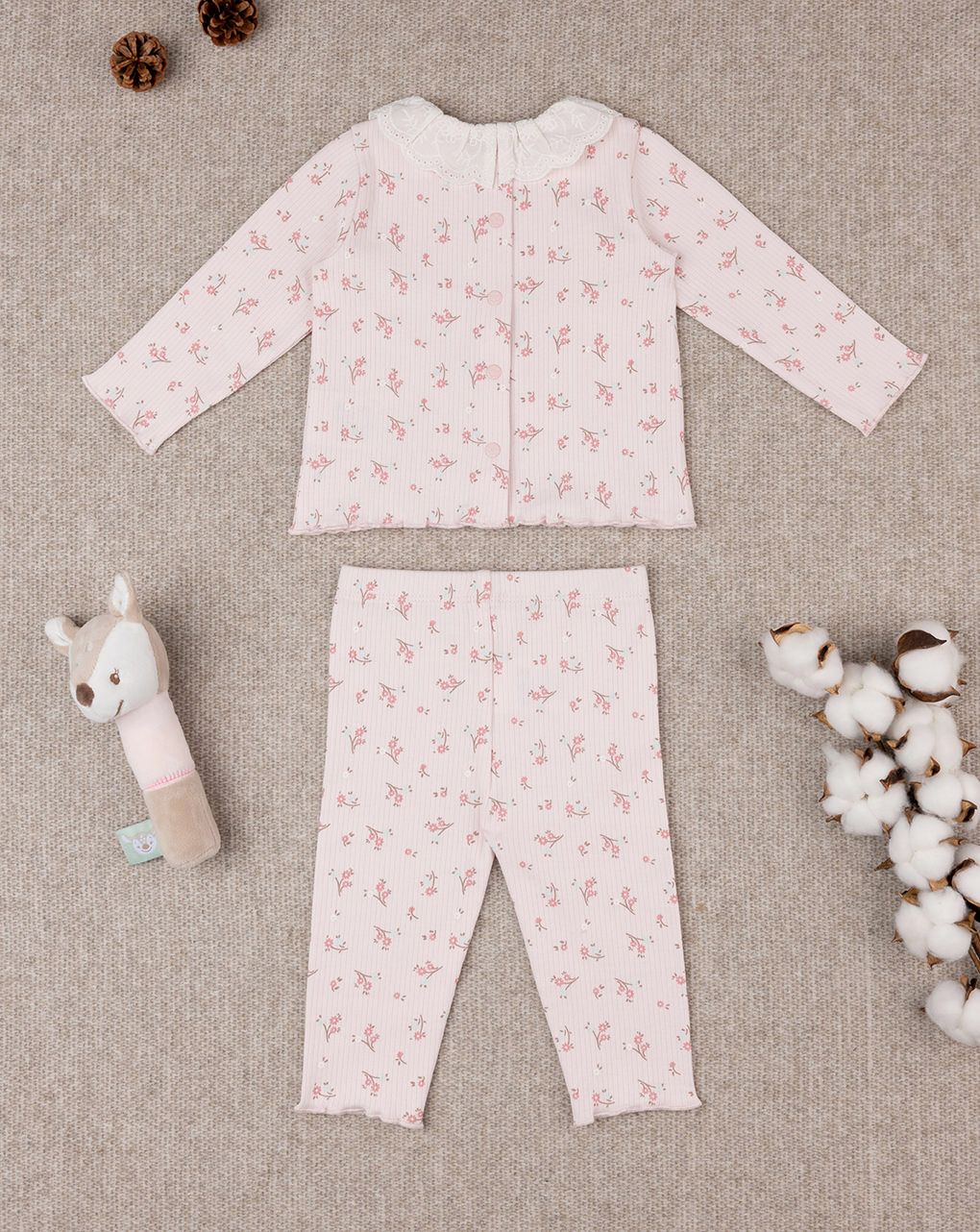 βρεφικό σετ μπλούζα και παντελόνι φλοράλ για κορίτσι - Prénatal