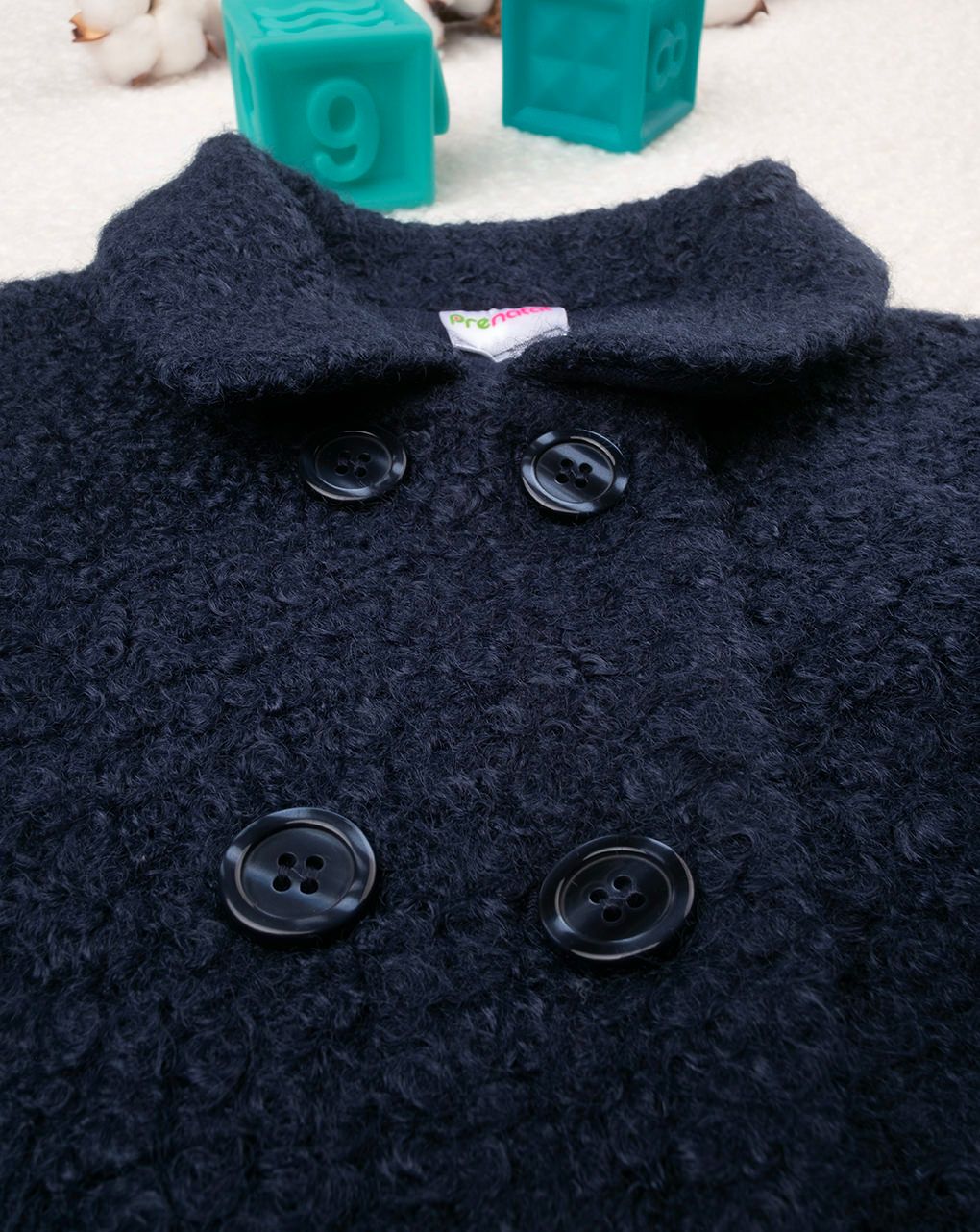 βρεφικό παλτό μπουκλέ μπλε για κορίτσι - Prénatal