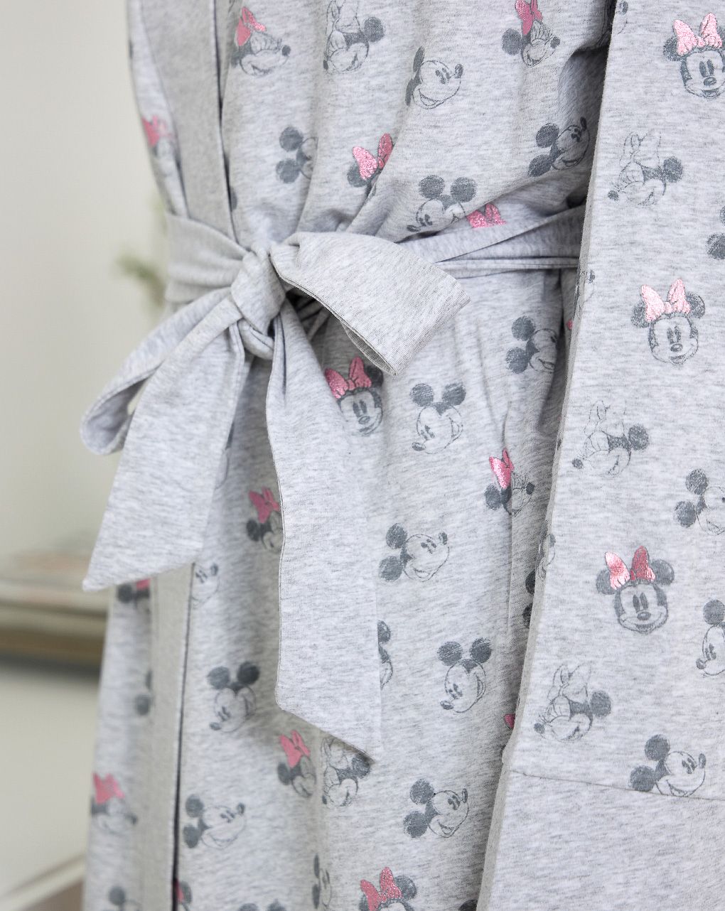 γυναικεία ρόμπα εγκυμοσύνης/θηλασμού γκρι με τη minnie και το mickey - Prénatal