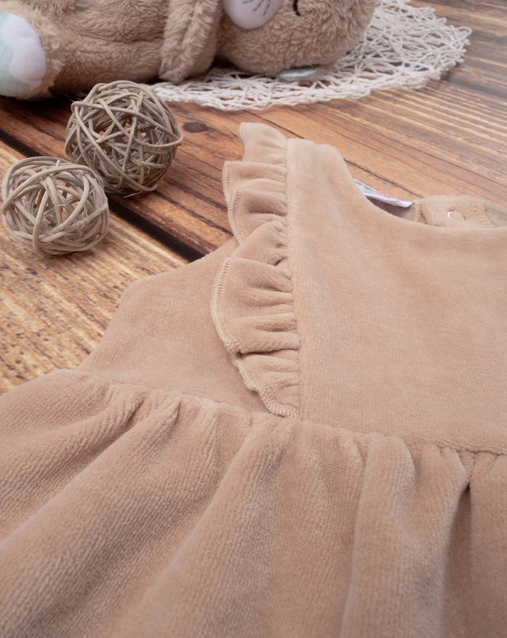 βρεφικό σετ κορμάκι και φόρεμα teddy για κορίτσι - Prénatal