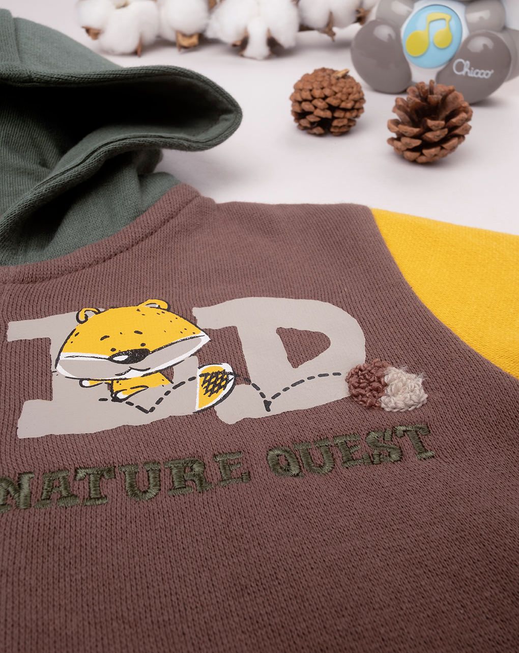 βρεφική ζακέτα φούτερ καφέ wild για αγόρι - Prénatal