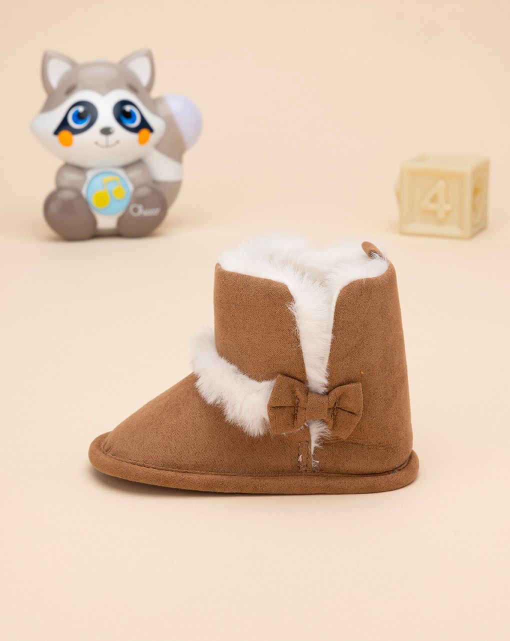 βρεφικά παπούτσια αγκαλιάς μποτάκια καφέ για κορίτσι - Prénatal