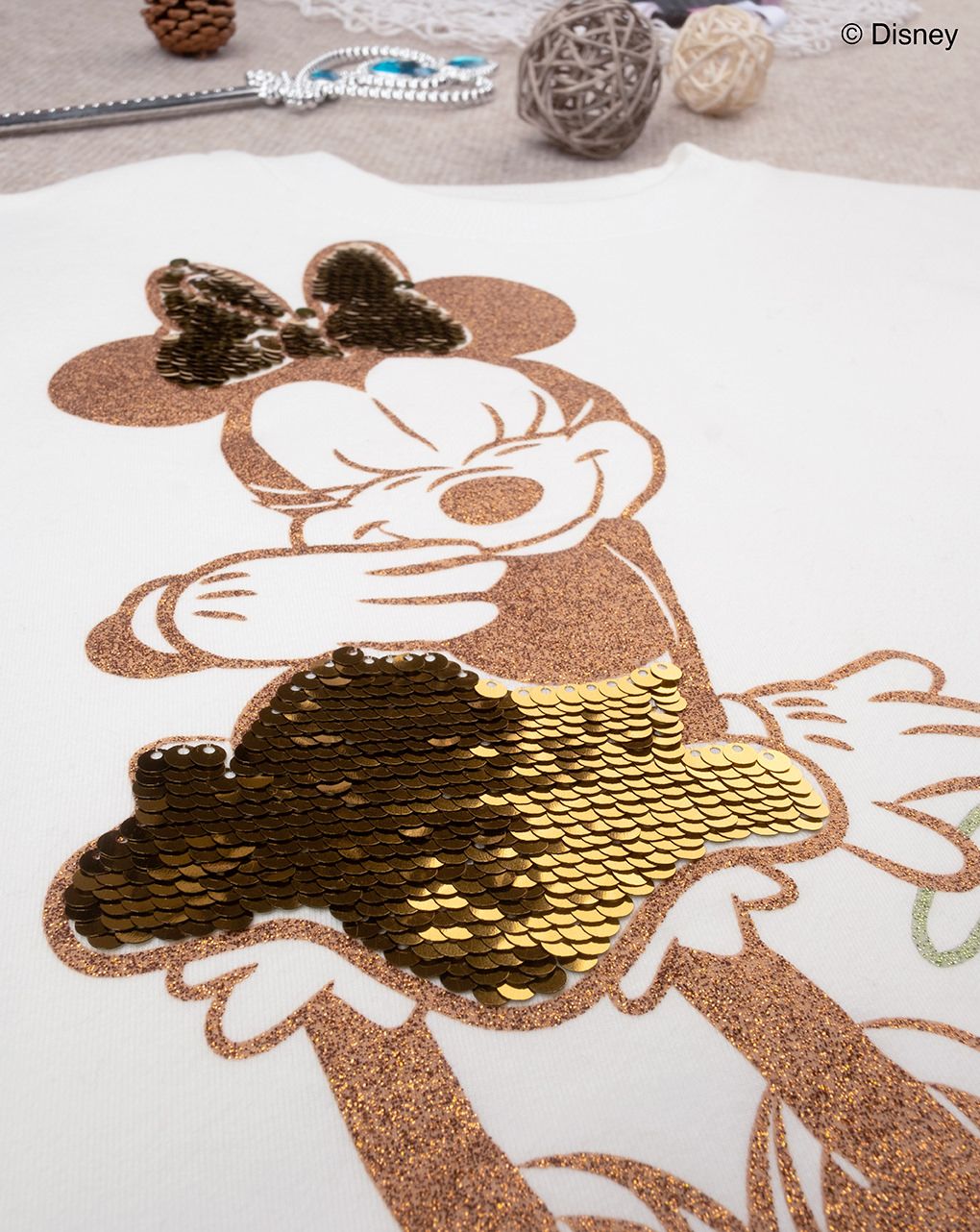 παιδική μπλούζα φούτερ λευκή με τη minnie για κορίτσι - Prénatal