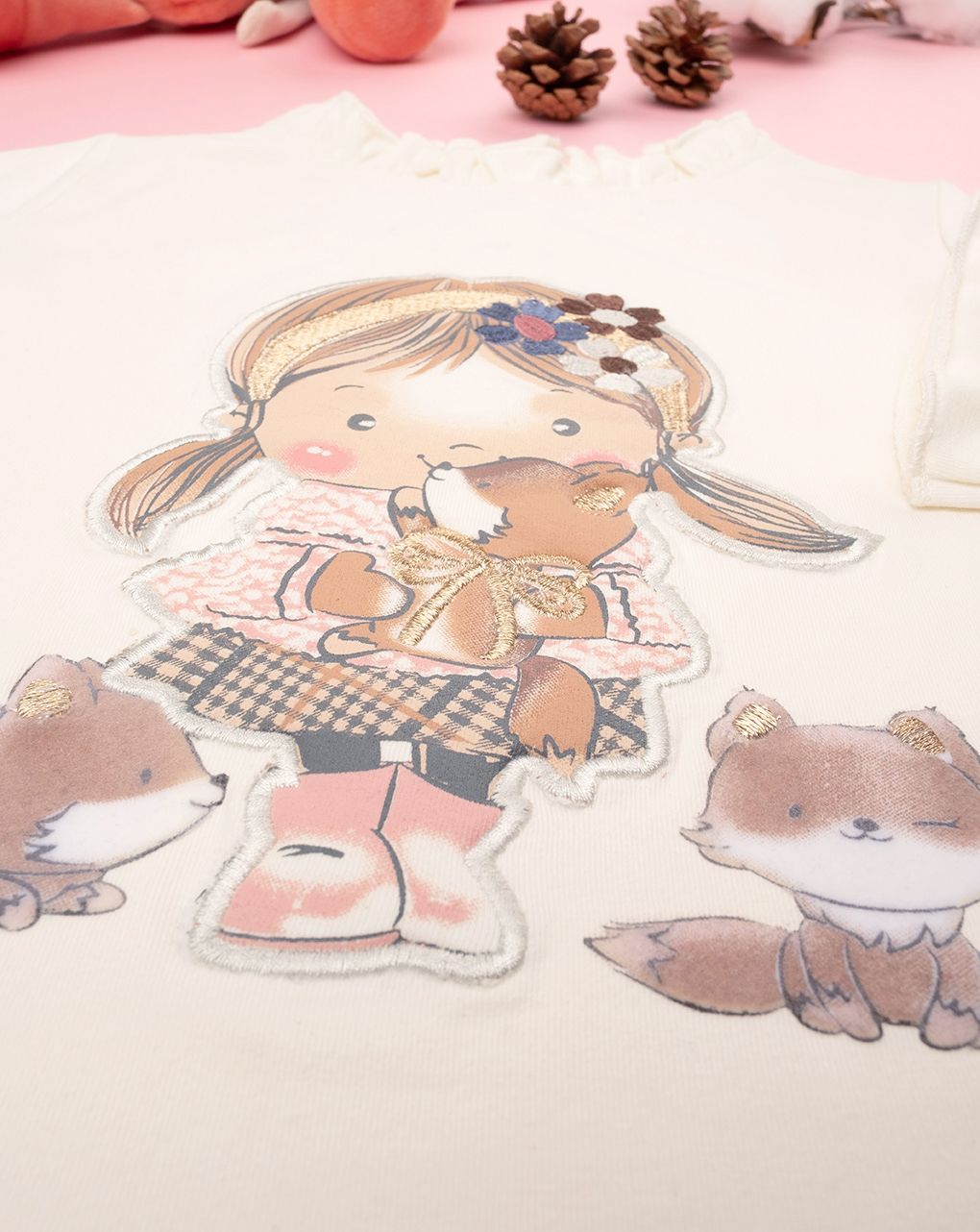 βρεφική μπλούζα κρεμ central park για κορίτσι - Prénatal