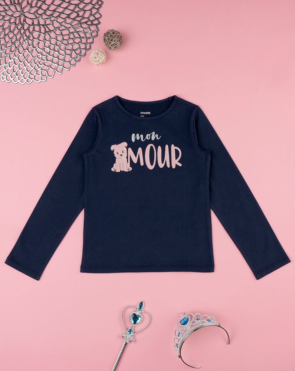 παιδική μπλούζα μπλε mon amour για κορίτσι - Prénatal