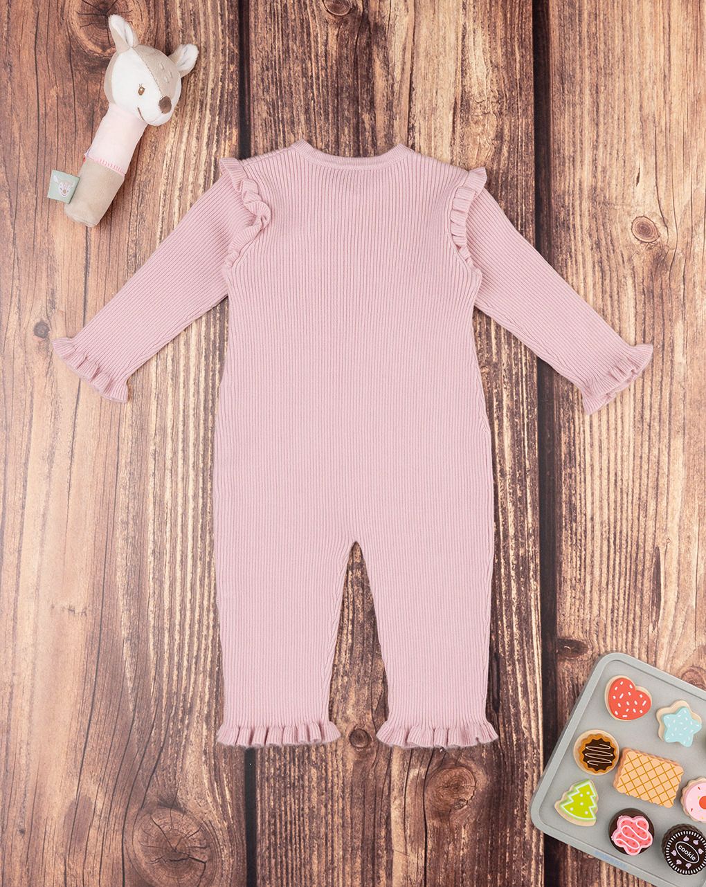 βρεφικό πλεκτό φορμάκι ροζ παστέλ για κορίτσι - Prénatal