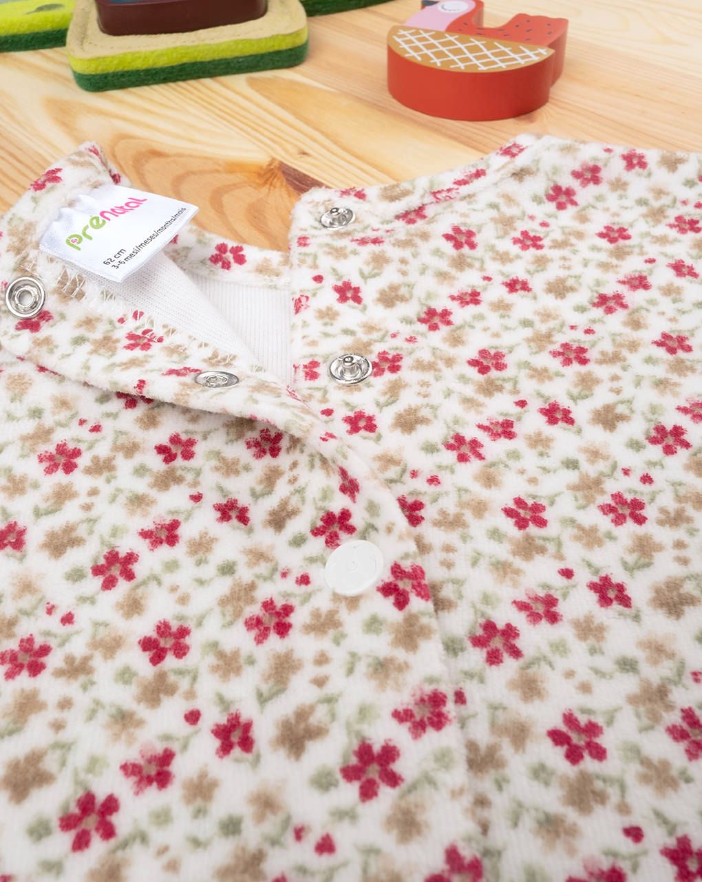 βρεφικό σετ φόρεμα, γιλέκο και καλσόν φλοράλ για κορίτσι - Prénatal