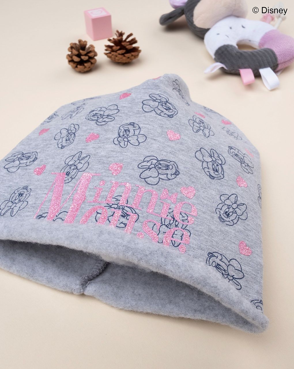 βρεφικό σκουφάκι γκρι με τη minnie για κορίτσι - Prénatal
