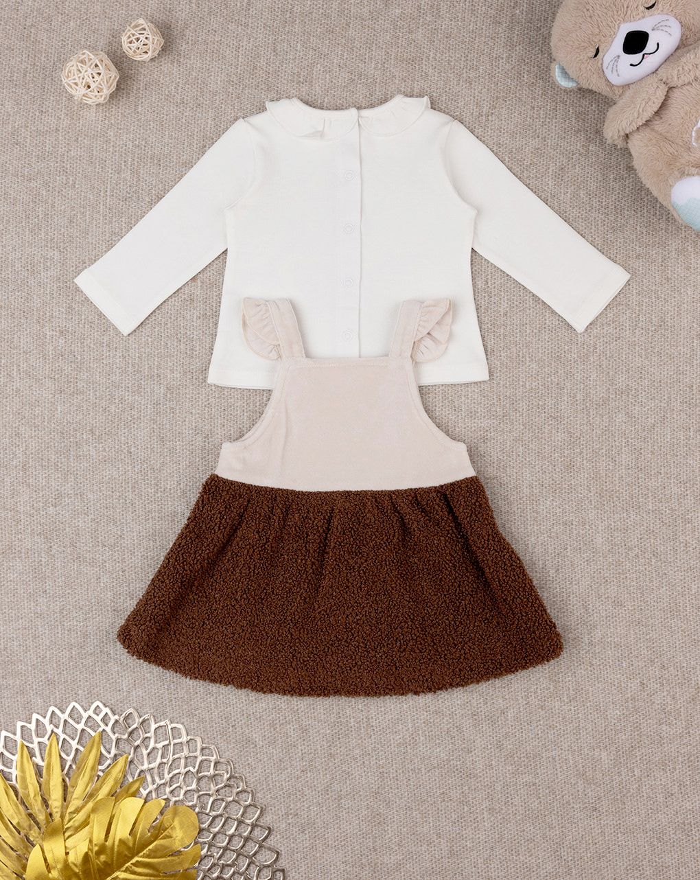 βρεφικό σετ μπλούζα και φόρεμα teddy για κορίτσι - Prénatal