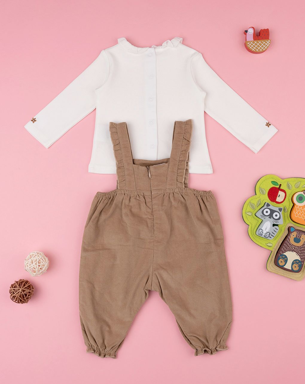 βρεφικό σετ μπλούζα και σαλοπέτα woodland για κορίτσι - Prénatal