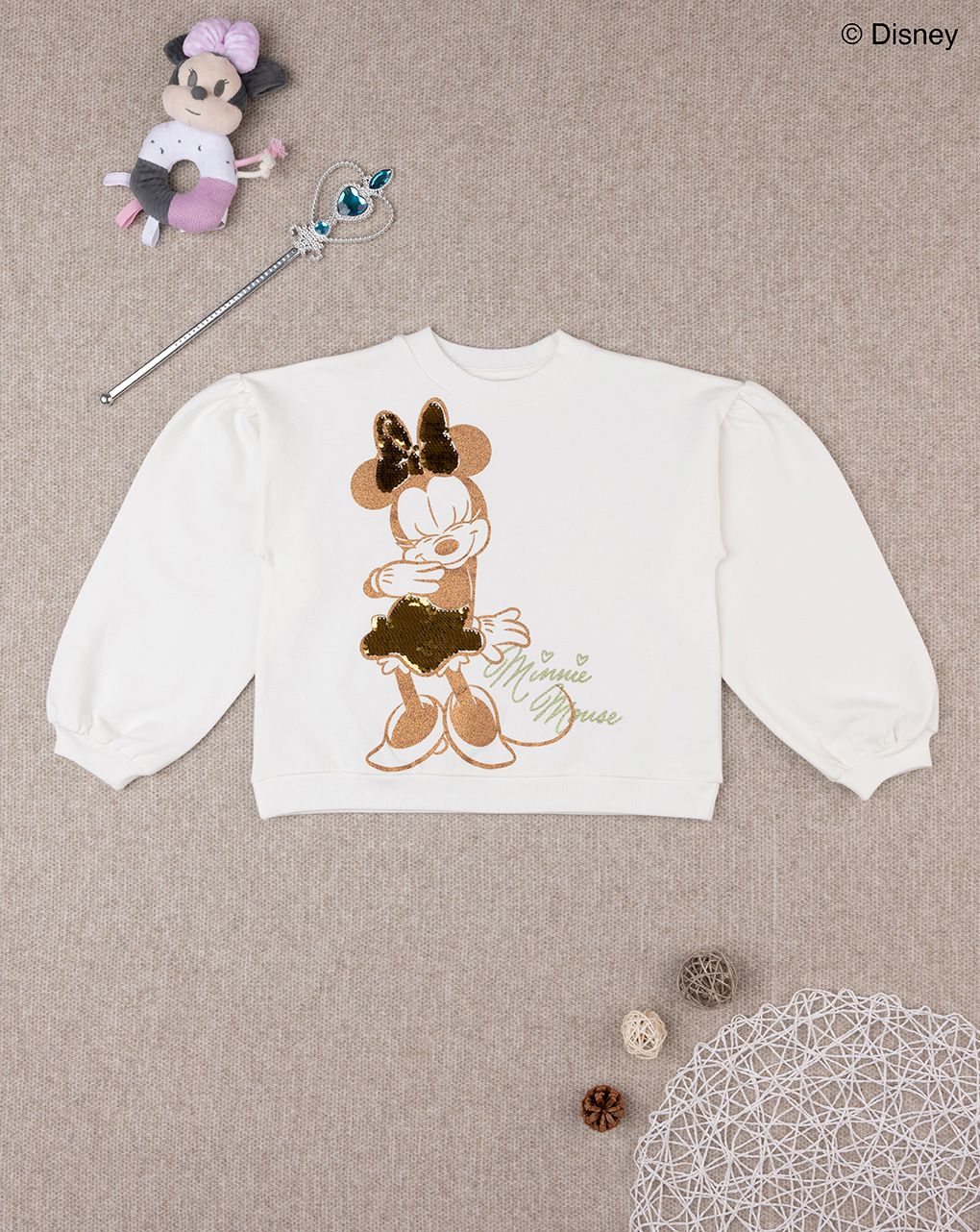 παιδική μπλούζα φούτερ λευκή με τη minnie για κορίτσι - Prénatal