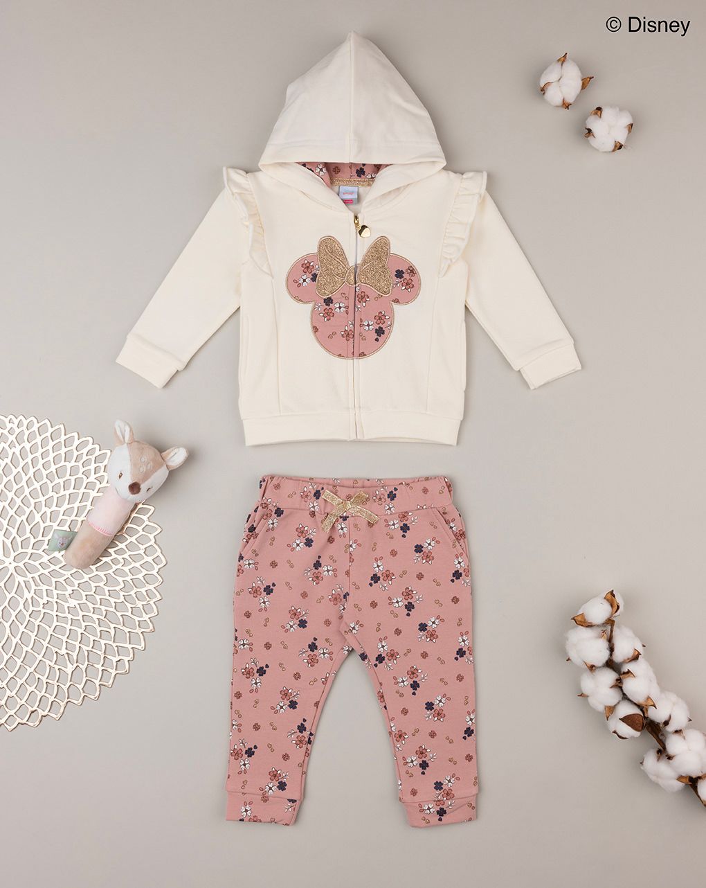 βρεφικό σετ ζακέτα και φόρμα με τη minnie για κορίτσι - Prénatal