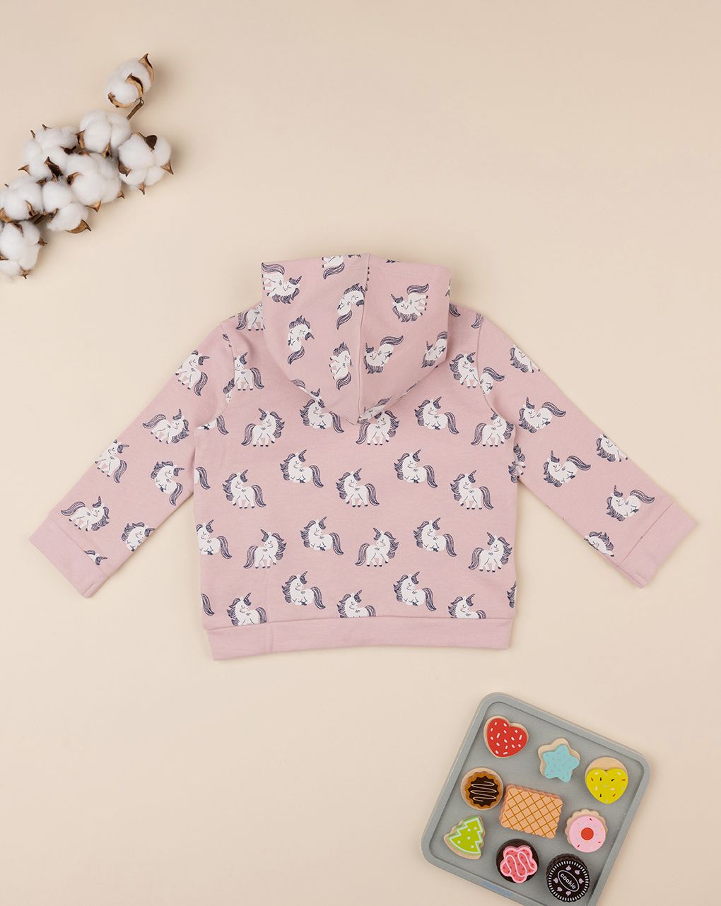 βρεφική ζακέτα φούτερ ροζ με μονόκερους για κορίτσι - Prénatal