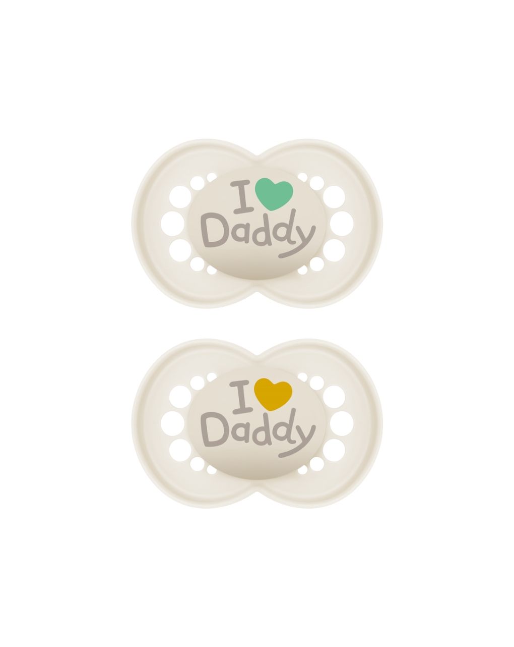Mam πιπίλες σιλοκόνης i love daddy and daddy 6-16 μηνών μπεζ 170su1c - Mam