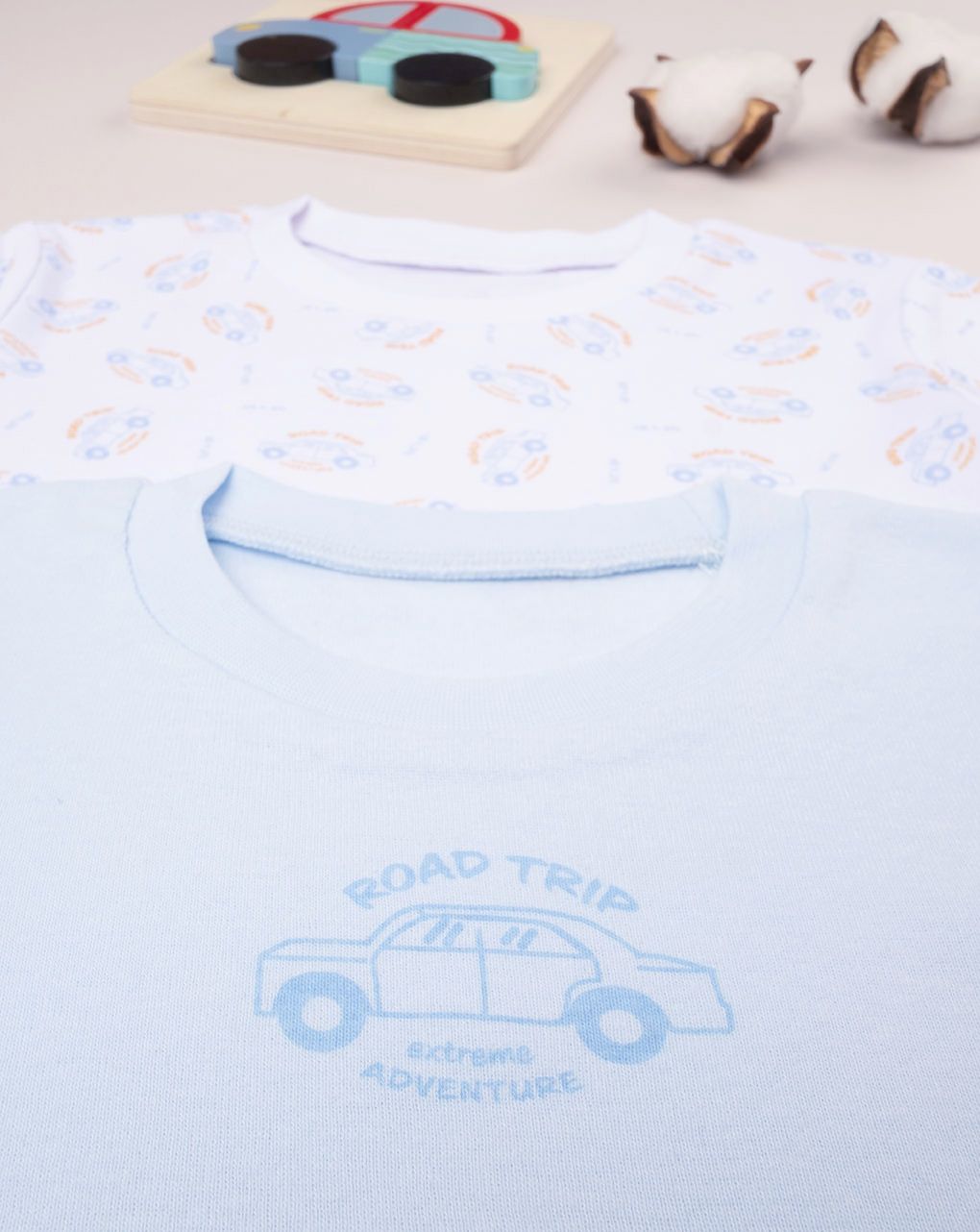 παιδικά φανελάκια πακέτο x2 με αυτοκίνητα για αγόρι - Prénatal