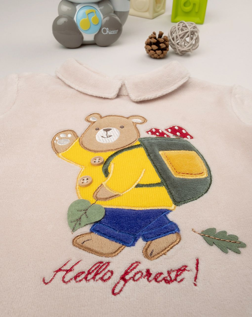 βρεφικό σετ σενίλ μπλούζα και γκέτα woods για αγόρι - Prénatal